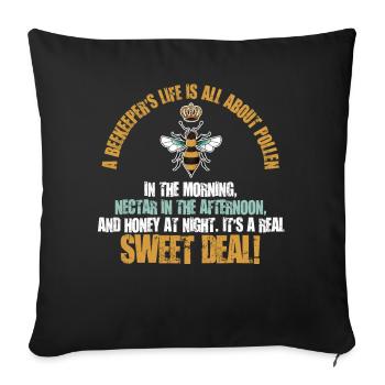 La vie des apiculteurs est une question de miel - Housse de coussin décorative 45 x 45 cm - noir - Devant