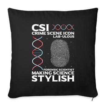 Forensische Kriminologie und Tatort-Ermittler - Sofakissenbezug 45 x 45 cm - Schwarz - Vorne