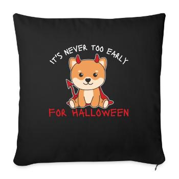 Shiba Inu il n’est jamais trop tôt pour les diables d’Halloween - Housse de coussin décorative 45 x 45 cm - noir - Devant
