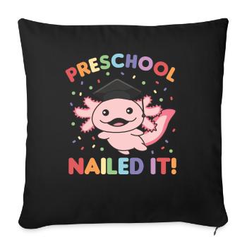 Enfants d’âge préscolaire cloué Axolotl Graduation - Housse de coussin décorative 45 x 45 cm - noir - Devant