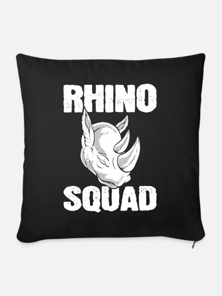 Rhino Squad Zoologe - Sofakissenbezug 45 x 45 cm - Schwarz
