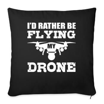 Fliegende Drohne Drohnenliebhaber - Sofakissenbezug 45 x 45 cm - Schwarz - Vorne