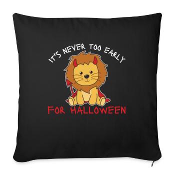 Lion, il n’est jamais trop tôt pour le diable d’Halloween - Housse de coussin décorative 45 x 45 cm - noir - Devant