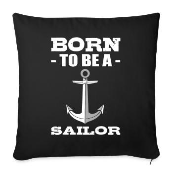 Segelboot Matrose - Sofakissenbezug 45 x 45 cm - Schwarz - Vorne