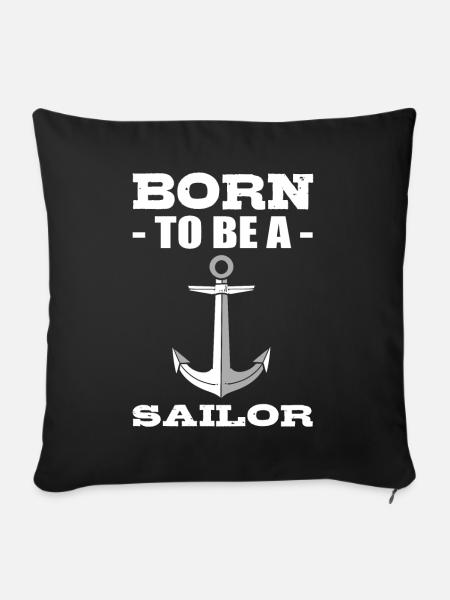 Segelboot Matrose - Sofakissenbezug 45 x 45 cm - Schwarz
