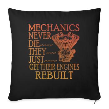Les mécaniciens ne meurent jamais Passionné de voiture - Housse de coussin décorative 45 x 45 cm - noir - Devant