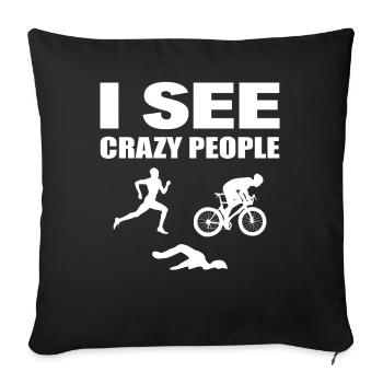 Triathlonsport Triathlet - Sofakissenbezug 45 x 45 cm - Schwarz - Vorne