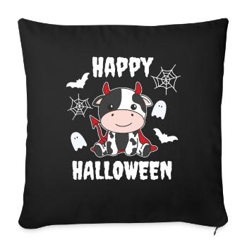 Cow Happy Halloween Devil Costume - Sofa pillowcase 17,3'' x 17,3'' (45 x 45 cm) - black - Front