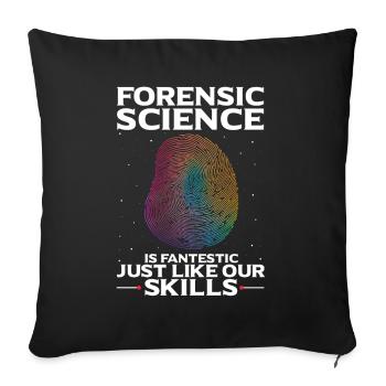 Forensische Kriminologie und Tatort-Ermittler - Sofakissenbezug 45 x 45 cm - Schwarz - Vorne