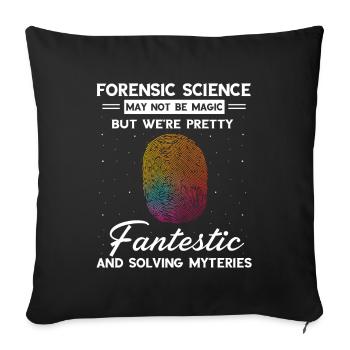 Forensischer Wissenschaftler und Kriminallabor - Sofakissenbezug 45 x 45 cm - Schwarz - Vorne