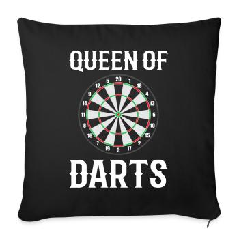 Queen Of Darts Dartspieler - Sofakissenbezug 45 x 45 cm - Schwarz - Vorne