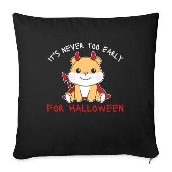 Hamster il n’est jamais trop tôt pour les diables d’Halloween - Housse de coussin décorative 45 x 45 cm - noir - Devant