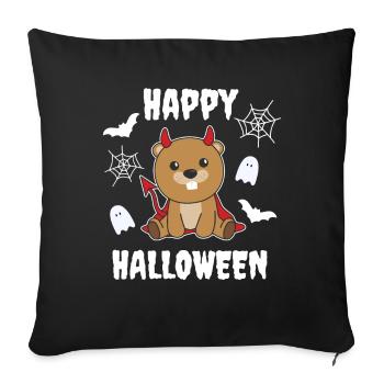 Beaver Happy Halloween Devil Costume - Sofa pillowcase 17,3'' x 17,3'' (45 x 45 cm) - black - Front