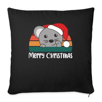 merry Christmas Retro Mouse Christmas - Sofa pillowcase 17,3'' x 17,3'' (45 x 45 cm) - black - Front