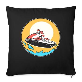Mann auf Jetski Jet Ski Racer - Sofakissenbezug 45 x 45 cm - Schwarz - Vorne