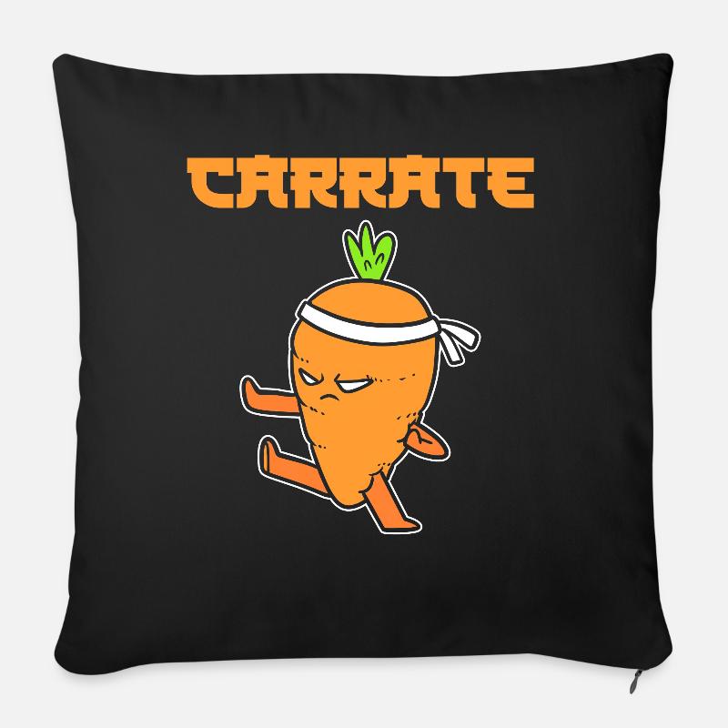 Karotten Wortspiel Vegetarier - Sofakissenbezug 45 x 45 cm - Schwarz