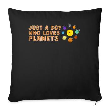 Just A Boy Who Loves Planets Solar System - Sofa pillowcase 17,3'' x 17,3'' (45 x 45 cm) - black - Front