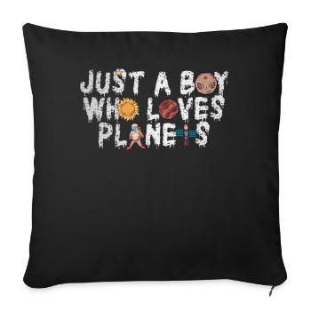 Just A Boy Who Loves Planets Solar System - Sofa pillowcase 17,3'' x 17,3'' (45 x 45 cm) - black - Front