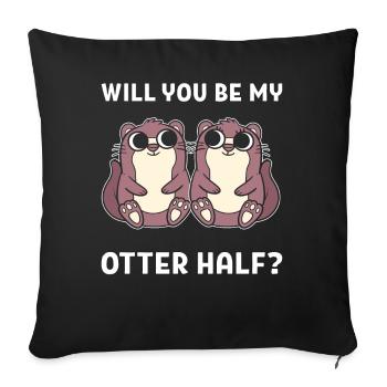 Will You Be My Other Half Zoologe - Sofakissenbezug 45 x 45 cm - Schwarz - Vorne