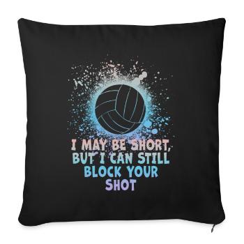 Je peux bloquer votre tir Volleyball de plage - Housse de coussin décorative 45 x 45 cm - noir - Devant