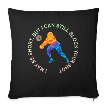 Je peux bloquer votre tir Volleyball de plage - Housse de coussin décorative 45 x 45 cm - noir - Devant