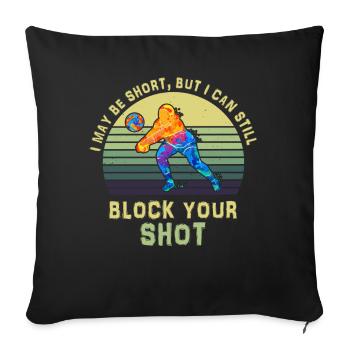 Je peux bloquer votre tir Volleyball de plage - Housse de coussin décorative 45 x 45 cm - noir - Devant