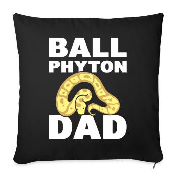 Ball Python Dad Serpentologe - Sofakissenbezug 45 x 45 cm - Schwarz - Vorne