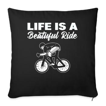 Life Is A Beautiful Ride Biker - Sofakissenbezug 45 x 45 cm - Schwarz - Vorne