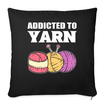 Addicted To Yarn Häkeln - Sofakissenbezug 45 x 45 cm - Schwarz - Vorne