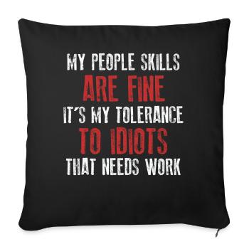 Mes compétences relationnelles sont très bien - Housse de coussin décorative 45 x 45 cm - noir - Devant