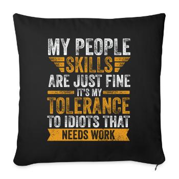 Mes compétences relationnelles sont très bien - Housse de coussin décorative 45 x 45 cm - noir - Devant