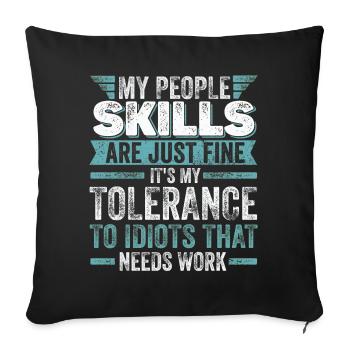 Mes compétences relationnelles sont très bien - Housse de coussin décorative 45 x 45 cm - noir - Devant