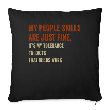 Mes compétences relationnelles sont très bien - Housse de coussin décorative 45 x 45 cm - noir - Devant
