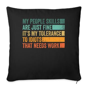 Mes compétences relationnelles sont très bien - Housse de coussin décorative 45 x 45 cm - noir - Devant