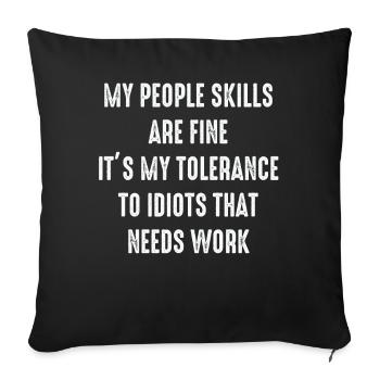 Mes compétences relationnelles sont très bien - Housse de coussin décorative 45 x 45 cm - noir - Devant