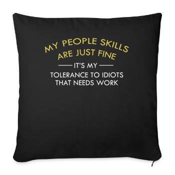 Mes compétences relationnelles sont très bien - Housse de coussin décorative 45 x 45 cm - noir - Devant