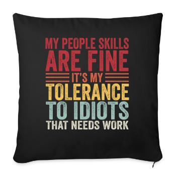 Mes compétences relationnelles sont très bien - Housse de coussin décorative 45 x 45 cm - noir - Devant