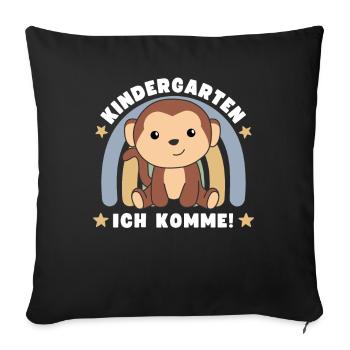 Kindergarten Ich Komme! Affe - Sofakissenbezug 45 x 45 cm - Schwarz - Vorne