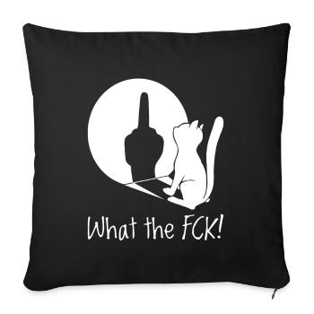 Shadow play of the cat / cats / shadow - Sofa pillowcase 17,3'' x 17,3'' (45 x 45 cm) - black - Front