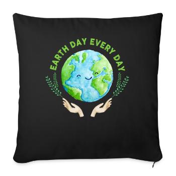 Earth Day Everyday Environmental Awareness - Sofa pillowcase 17,3'' x 17,3'' (45 x 45 cm) - black - Front