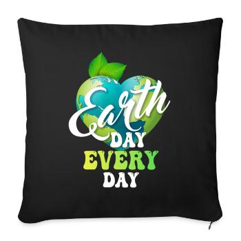 Earth Day Everyday Environmental Awareness - Sofa pillowcase 17,3'' x 17,3'' (45 x 45 cm) - black - Front