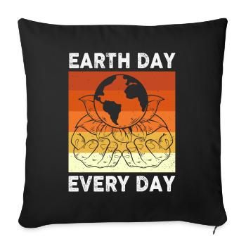 Earth Day Everyday Environmental Awareness - Sofa pillowcase 17,3'' x 17,3'' (45 x 45 cm) - black - Front