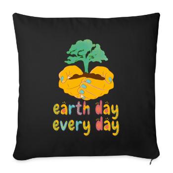 Earth Day Everyday Environmental Awareness - Sofa pillowcase 17,3'' x 17,3'' (45 x 45 cm) - black - Front