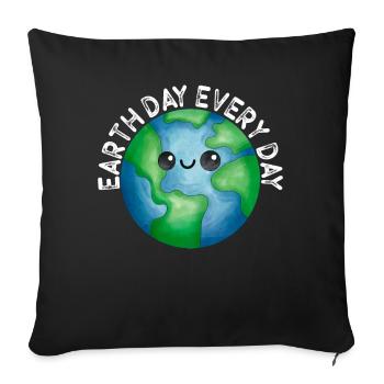 Earth Day Everyday Environmental Awareness - Sofa pillowcase 17,3'' x 17,3'' (45 x 45 cm) - black - Front