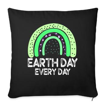 Earth Day Everyday Environmental Awareness - Sofa pillowcase 17,3'' x 17,3'' (45 x 45 cm) - black - Front