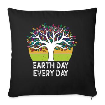 Earth Day Everyday Environmental Awareness - Sofa pillowcase 17,3'' x 17,3'' (45 x 45 cm) - black - Front