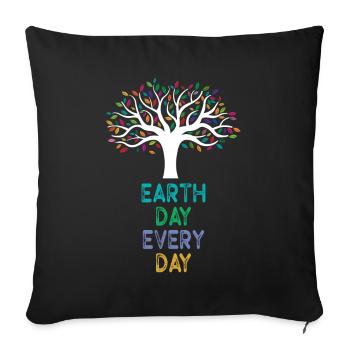 Earth Day Everyday Environmental Awareness - Sofa pillowcase 17,3'' x 17,3'' (45 x 45 cm) - black - Front