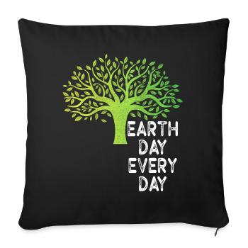 Earth Day Everyday Environmental Awareness - Sofa pillowcase 17,3'' x 17,3'' (45 x 45 cm) - black - Front