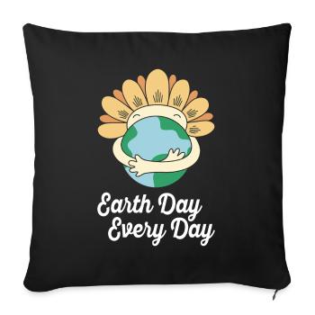 Earth Day Everyday Environmental Awareness - Sofa pillowcase 17,3'' x 17,3'' (45 x 45 cm) - black - Front