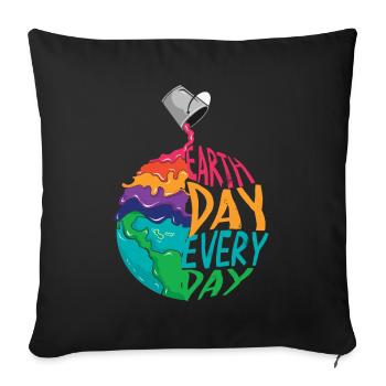 Earth Day Everyday Environmental Awareness - Sofa pillowcase 17,3'' x 17,3'' (45 x 45 cm) - black - Front